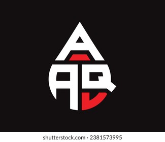 AAQ letter water drop shape logo design. AAQ drop logo simple design.