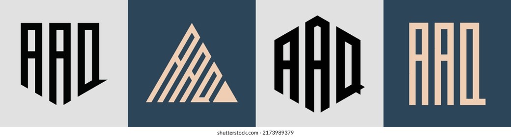 AAQ modern initial letter logo design vector bundle. It will be suitable for which company or brand name start those initial.