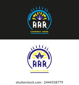 Diseño del Vector del logotipo de la letra de AAR sobre fondo de color blanco y negro
