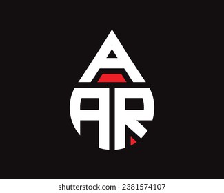 Diseño del logotipo de forma de caída de agua de la letra AAR. Diseño sencillo del logotipo de colocación de AAR.