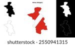 Aarau blank outline map set