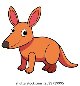 Aardvark animal isolated flat vector illustration on white background