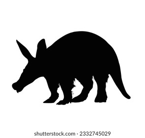 Aardvark Black Silhouette Vector Desain