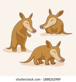 Colecciones de animales de dibujos animados de Aardvark