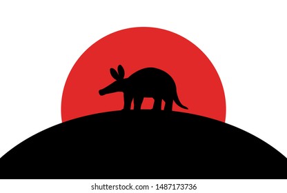 Aardvark icon, african animal, silhouette art image, vector illustration isolated on white background