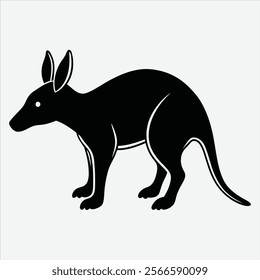 Aardvark line art White background illustration