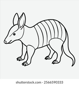 Aardvark line art White background illustration