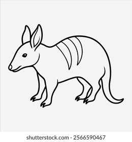 Aardvark line art White background illustration