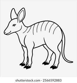 Aardvark line art White background illustration