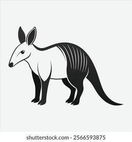 Aardvark line art White background illustration