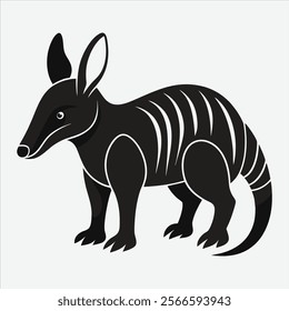 Aardvark line art White background illustration