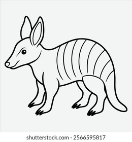 Aardvark line art White background illustration