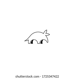 aardvark logo icon design with simple line art style