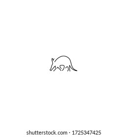 aardvark logo icon design with simple line art style