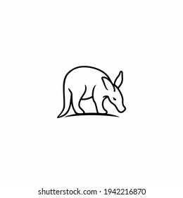 diseño de iconos de logotipo de aardvark con estilo de arte de línea simple