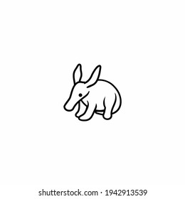 aardvark logo icon design with simple line art style
