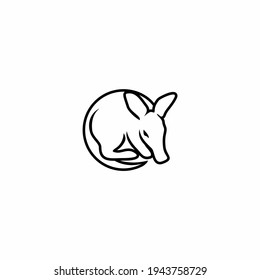 diseño de iconos de logotipo de aardvark con estilo de arte de línea simple
