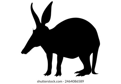 Vector de silueta de cerdo hormiguero, animal salvaje, ilustración de silueta de cerdo hormiguero aislado sobre fondo blanco. Animales Raros.
