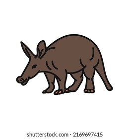 Aardvark Vector. Hand Drawn Animal Illustration