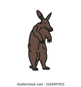 Aardvark Vector. Hand Drawn Animal Illustration