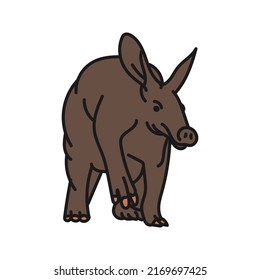 Aardvark Vector. Hand Drawn Animal Illustration