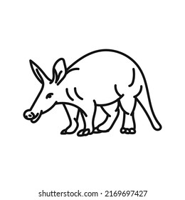 Aardvark Vector. Hand Drawn Animal Illustration