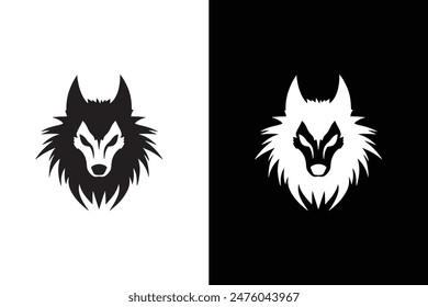 Aardwolf icon vector Illustration black white background
