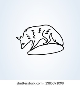 An Aardwolf in Southern Africa. Vector illustration of aardwolf  isolated on white background