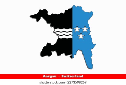 Aargau Canton in Switzerland Flag