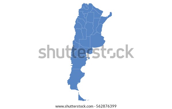 Aargentina Map Blue Color Stock Vector (Royalty Free) 562876399