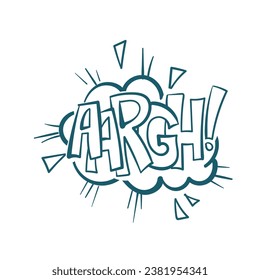 aargh comic pop cloud text emotional speech sound vector hand drawn doodle 