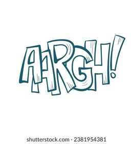 aargh comic pop text emotional speech sound vector hand drawn doodle 