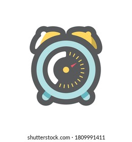 Aarm Clock Metal Vector icon Cartoon illustration