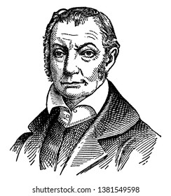 Aaron Burr, 1756-1836, he was an American politician, third Vice President of the United States from 1801 to 1805, attorney general and U.S. senator from the state New York, vintage line drawing