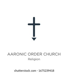 Icono de la iglesia de orden arónico vector. Icono de la iglesia de orden aarónico plano de moda de la colección religiosa aislado en fondo blanco. La ilustración vectorial puede utilizarse para el diseño gráfico web y móvil, el logotipo, 