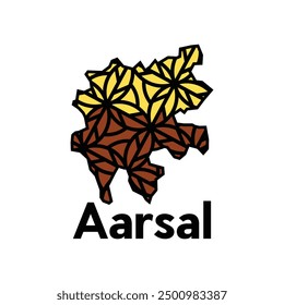 Aarsal City of Lebanon map vector illustration, vector template with geometric style isolated on white background