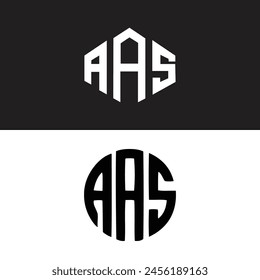 AAS Letter Logo Design. Initial letters AAS logo icon. Abstract letter AAS A A S minimal logo design template. A A S Letter Design Vector with black Colors. AAS logo, Vector, spared