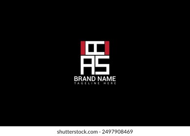 Logo-Design auf schwarzem Hintergrund. AAS Creative Initials Letter Logo Konzept. AAS-Briefdesign.