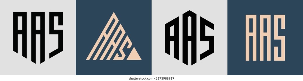 AAS moderno diseño de logotipo de letra inicial conjunto vectorial. Será adecuado para qué empresa o nombre de marca inician esas iniciales.