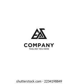 AAS triangle logo. AA letters logo