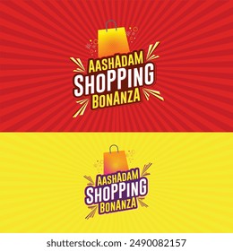 Aashdam Shopping Bonanza Logo Label Unit Design Vector. Sale, Discount, Deals