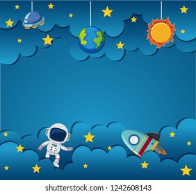 Aastronaut on blue template illustration