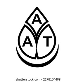 AAT letter logo design on black background. AAT creative circle letter logo concept. AAT letter design.
