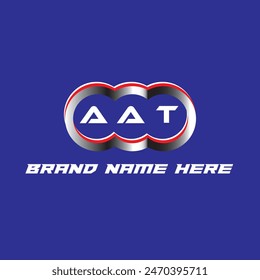 AAT letter logo vector unique attractive creative modern initial design white color on blue color background AAT letter logo icon design

