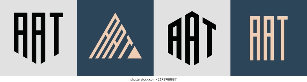 AAT modern initial letter logo design vector bundle. It will be suitable for which company or brand name start those initial.