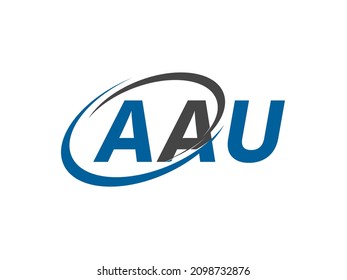 AAU letter creative modern elegant swoosh logo design