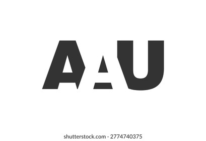 AAU logo design. Initial letter A A U bold font style for tech startups, consulting, corporate branding. Creative company name, headlines typography identity, trendy logotype. Vector illustration.