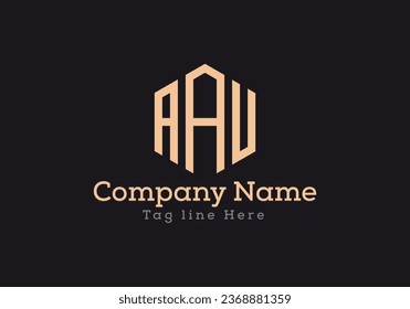 AAU triangle letter logo design with triangle shape. AAU triangle logo design monogram. AAU triangle vector logo template with Gold colour.