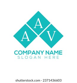 Concepto o diseño del logotipo de la letra creativa AAV en un fondo BLANCO