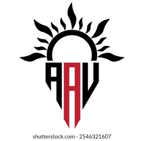 AAV Letter Logo Design. Initial letters AAV logo icon. Abstract letter AAV minimal vector logo design template.